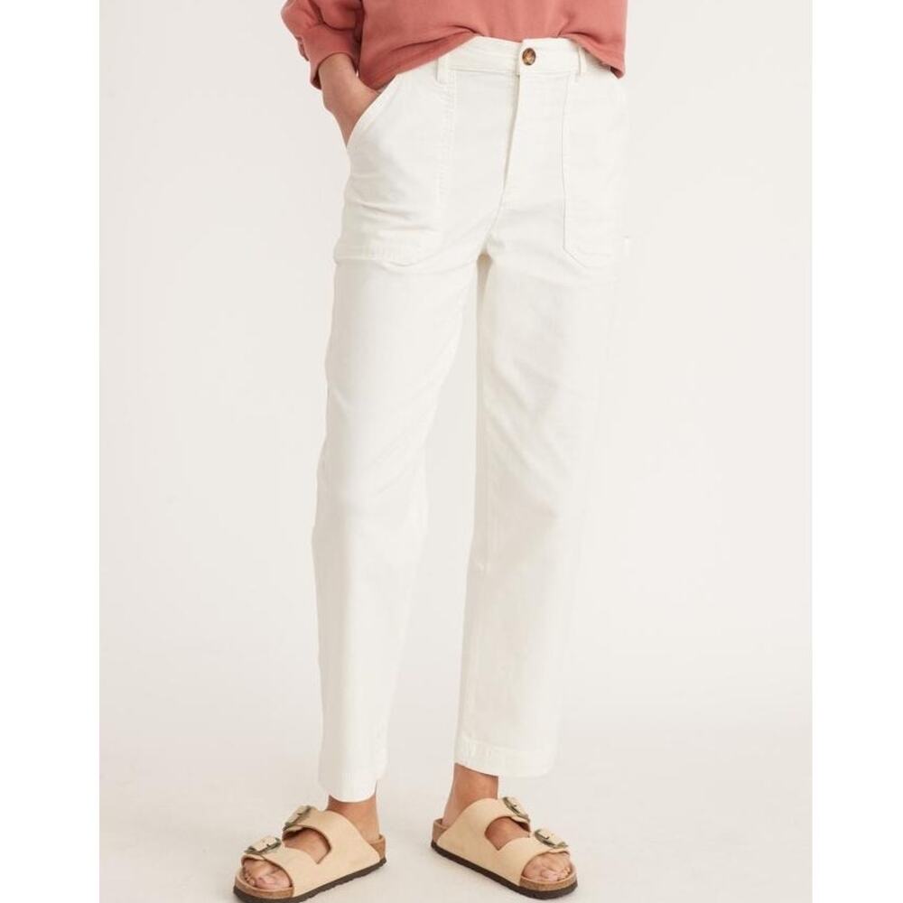 Marine Layer Women’s 4 28 x 25 Pants Maya Slim Straight Utility Cotton Stretch